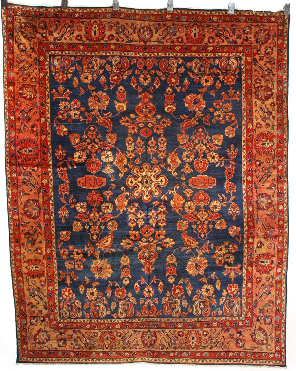 Antique Persian Saruk Rug circa 1880 Restoration, Cleaning, Stain
