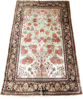 Traditional Persian Qume Silk Rug