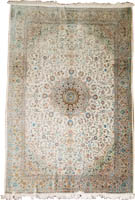 Traditional Fine Persian Kashan Silk Rug