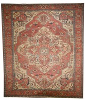 Antique Persian Heriz Style Serapi Rug circa 1860