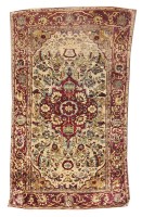 Antique Silk Heriz Persian Rug