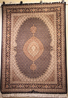 Traditional Persian Tabriz Mahi Rug With Signature