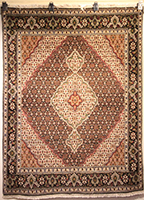 Traditional Persian Tabriz Mahi Rug